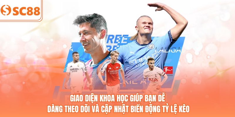Giao diện khoa học giúp bạn dễ dàng theo dõi và cập nhật biến động tỷ lệ kèo